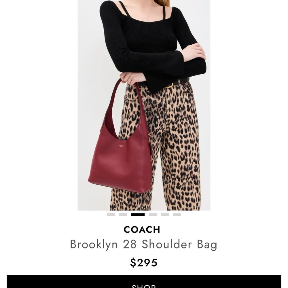 ❤️COACH Brooklyn 28 Bag in Ruby Red❤️ - Picture 10 of 11